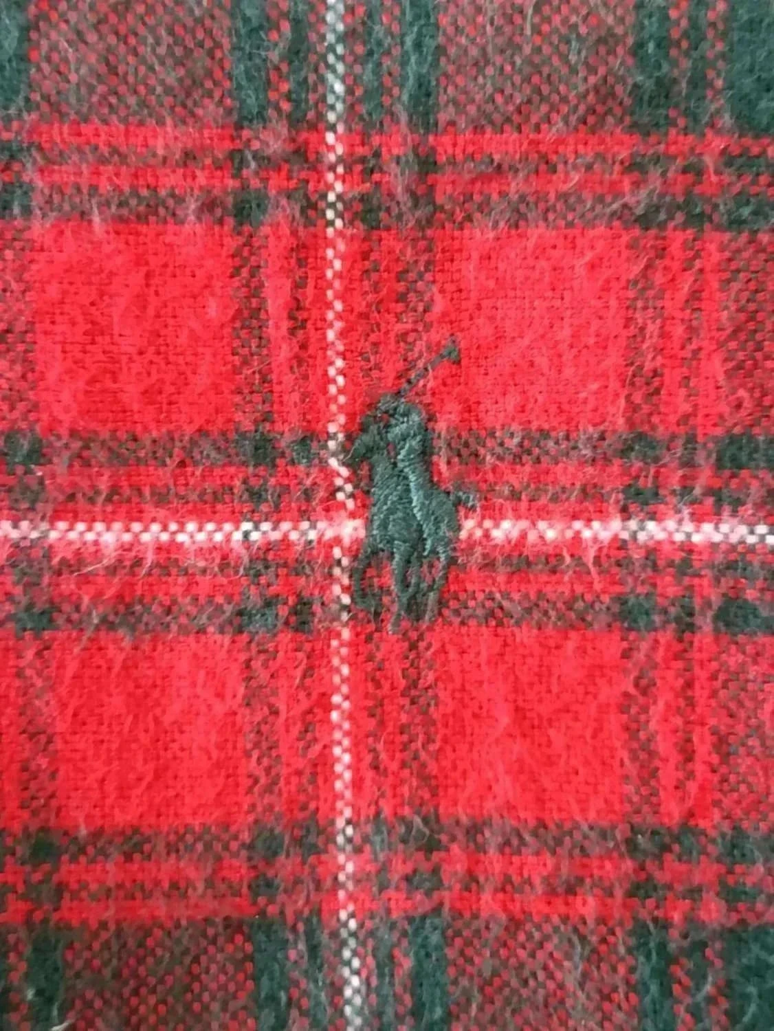 Camisa Ralph Lauren de cuadros de franela roja y verde Vintage talla L – photo 6